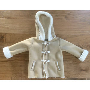 Oshkosh B'gosh Jacket Coat 12 month Faux Fur Sherpa Hood Snaps
